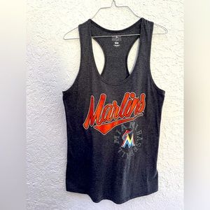 NWOT MLB Marlins Women’s Large Dark Gray Tank Top